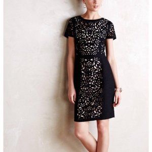 Maeve Anthropologie Lasercut Basalt Sheath Dress